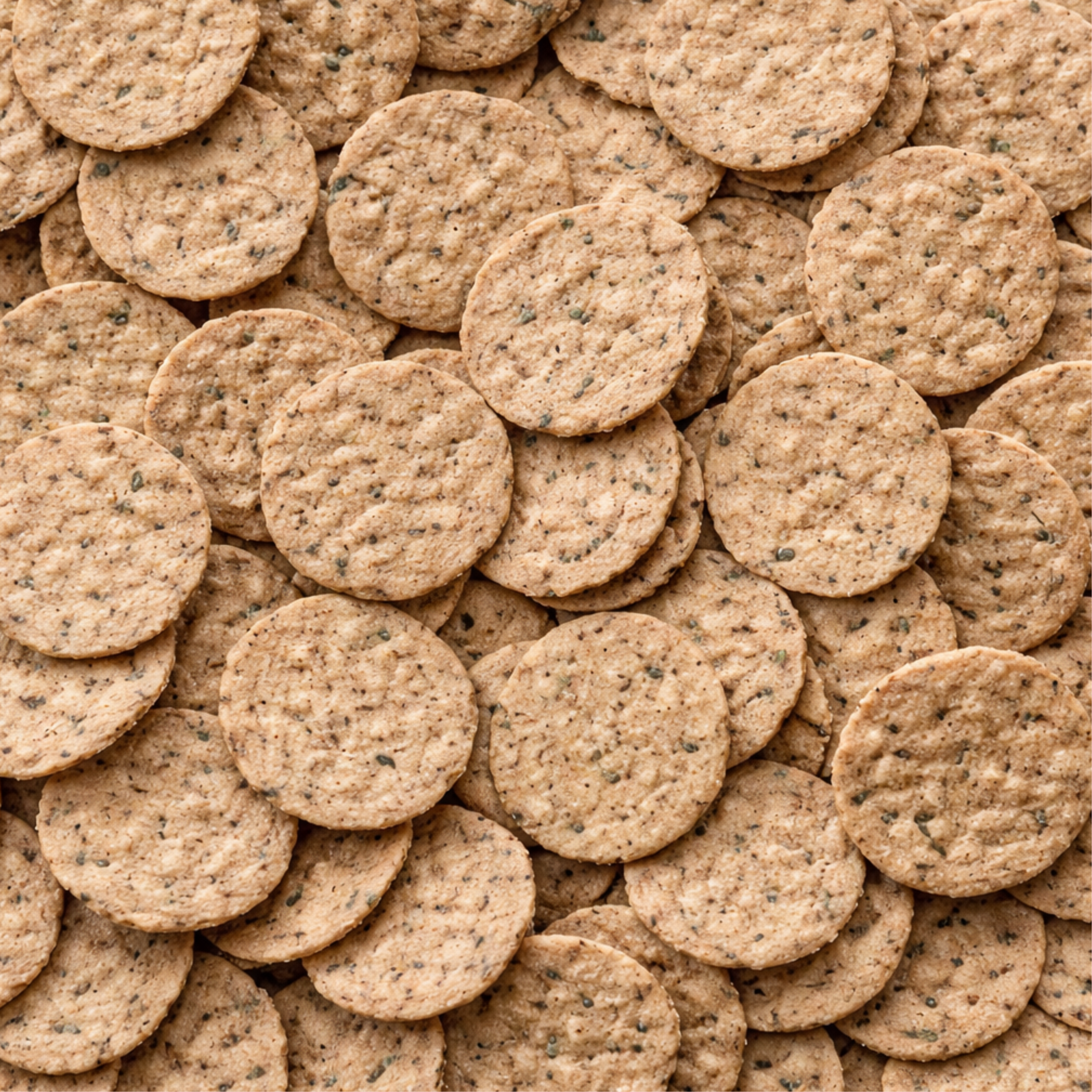Crackers with sesame and pepper